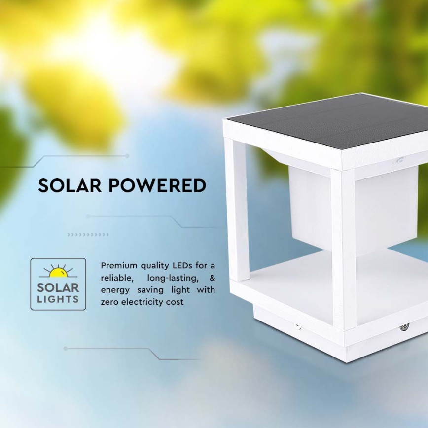 LED-Solarleuchte mit Sensor LED/2W/5,5V 3000K IP65 2600 mAh weiß