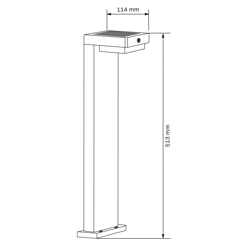 LED Solarleuchte mit Sensor MALI LED/4,5W/3,7V 2000 mAh IP44 schwarz