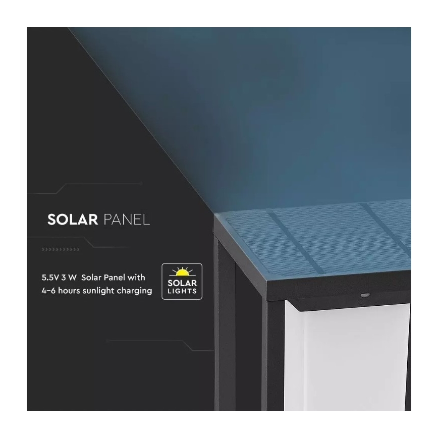 LED-Solarleuchte mit Sensor SAMSUNG CHIP LED/2W/3,7V IP65 2600 mAh