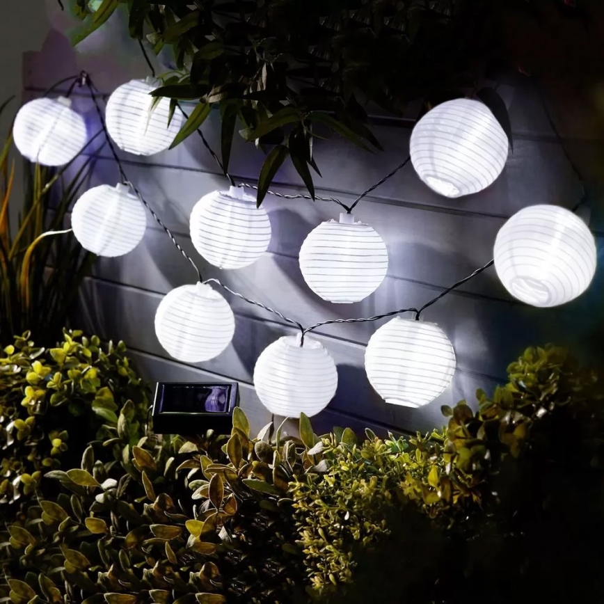 LED-Solarlichterkette 10xLED/1,2V 300mAh 3,7m IP44 kaltweiß