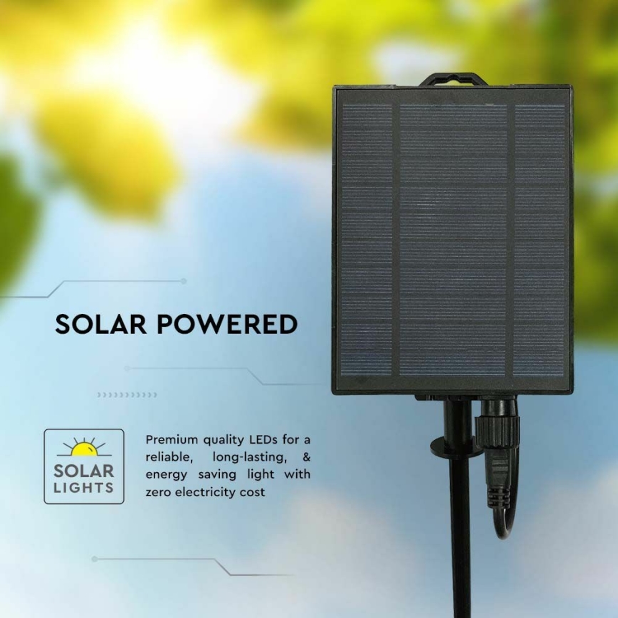 LED-Solarlichterkette 15xLED/0,2W/3,7V 15,6 m 3000K IP44 2400 mAh