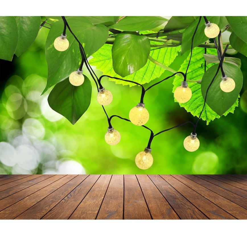 LED-Solarlichterkette 30xLED/8 Funktionen 300 mAh 4,9m IP44 warmweiβ