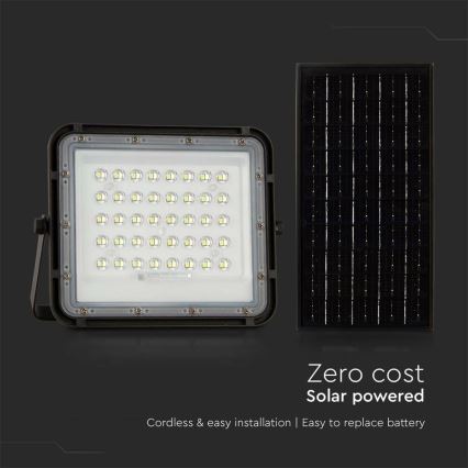 Dimmbarer LED-Outdoor-Solarstrahler LED/10W/3,2V IP65 4000K 6000 mAh schwarz + Fernbedienung