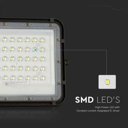 Dimmbarer LED-Solarreflektor für den Außenbereich LED/10W/3,2V IP65 4000K schwarz + Fernbedienung