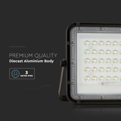 Dimmbarer LED-Solarstrahler für den Außenbereich LED/10W/3,2V IP65 6400K schwarz + Fernbedienung