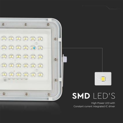 Dimmbarer LED-Solarstrahler für den Außenbereich LED/10W/3,2V IP65 6400K 6000 mAh weiß + Fernbedienung