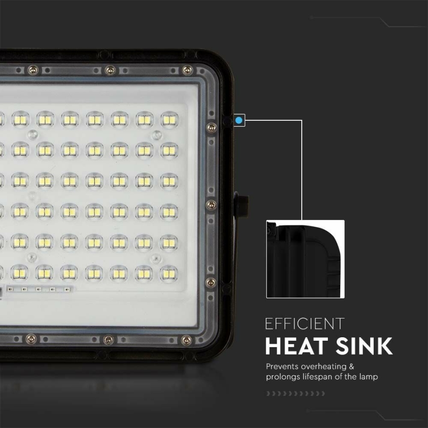 Dimmbarer LED-Outdoor-Solarstrahler LED/15W/3,2V IP65 4000K 12000 mAh schwarz + Fernbedienung