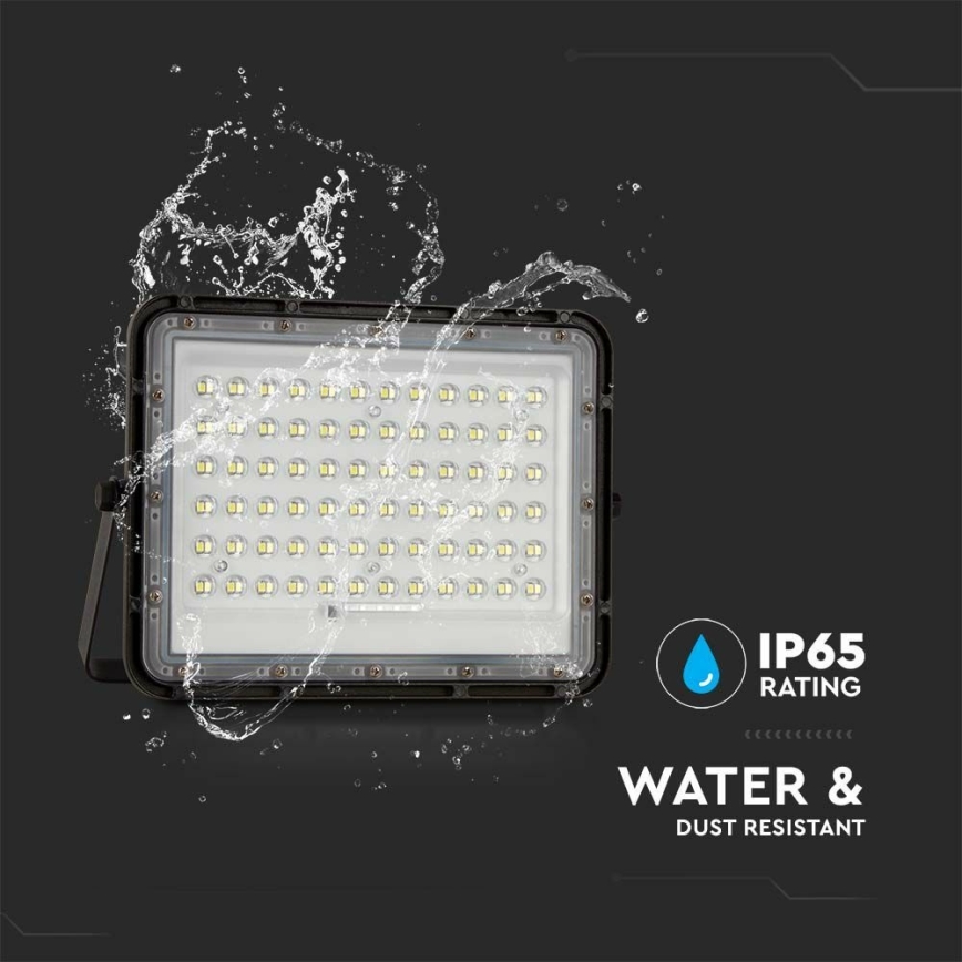 Dimmbarer LED-Outdoor-Solarstrahler LED/15W/3,2V IP65 4000K 12000 mAh schwarz + Fernbedienung