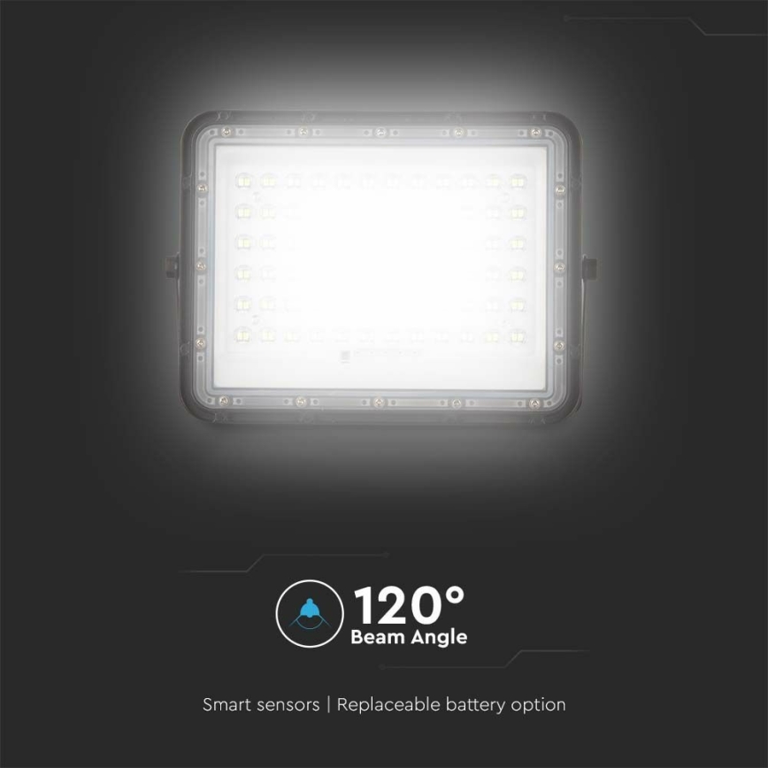 Dimmbarer LED-Outdoor-Solarstrahler LED/15W/3,2V IP65 4000K 12000 mAh schwarz + Fernbedienung