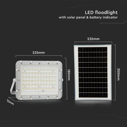 Dimmbarer LED-Solarstrahler für den Außenbereich LED/15W/3,2V IP65 6400K weiß + Fernbedienung