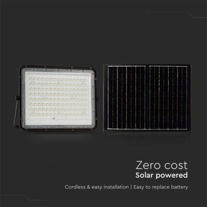 LED Solarstrahler für den Außenbereich LED/200W/3,2V 4000K schwarz IP65 + Fernbedienung