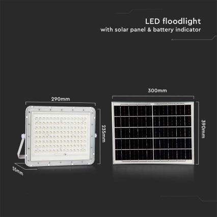 LED-Solarstrahler für den Außenbereich LED/20W/3,2V 6400K weiß IP65 + Fernbedienung