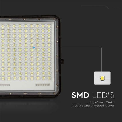 LED-Solarstrahler für den Außenbereich LED/30W/3,2V 4000K schwarz IP65 + Fernbedienung