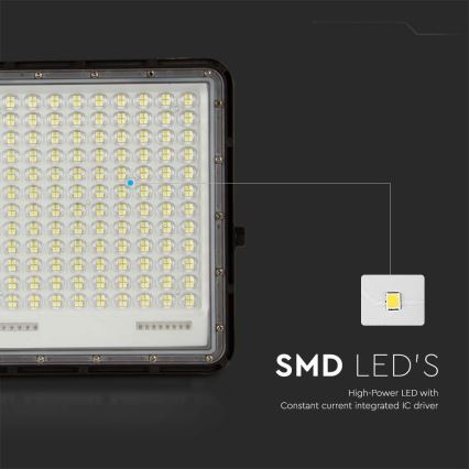 LED-Solarstrahler für den Außenbereich LED/30W/3,2V 6400K schwarz IP65 20000 mAh + Fernbedienung