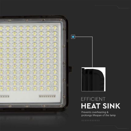 LED-Solarstrahler für den Außenbereich LED/30W/3,2V 6400K schwarz IP65 20000 mAh + Fernbedienung