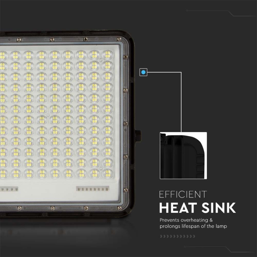 LED-Solarstrahler für den Außenbereich LED/30W/3,2V 6400K schwarz IP65 20000 mAh + Fernbedienung