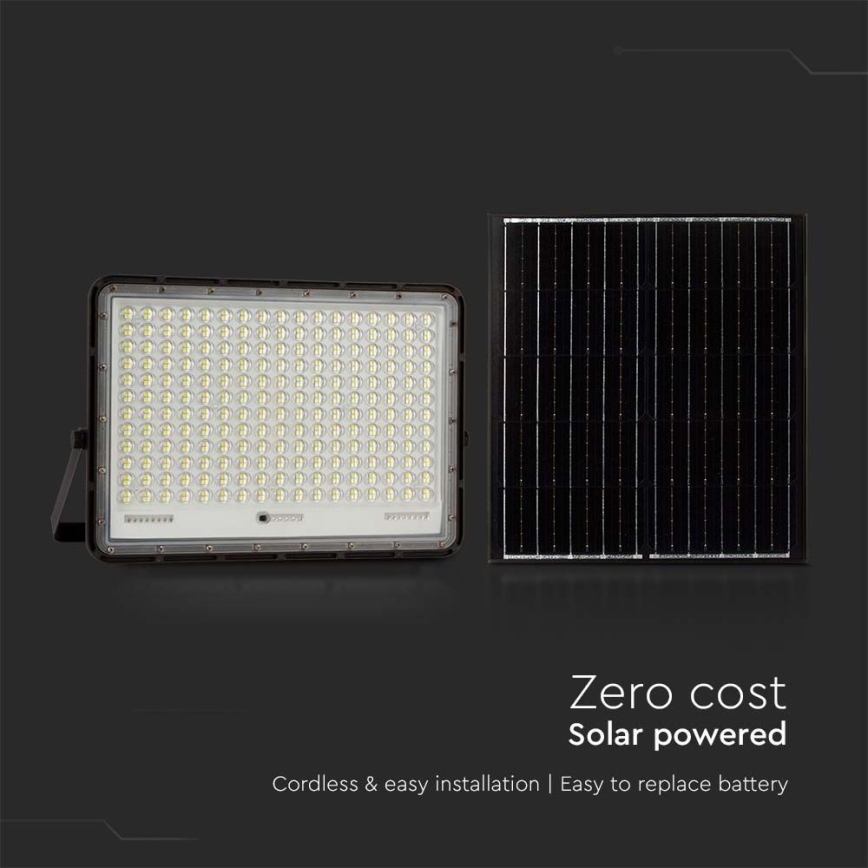 LED-Solarstrahler für den Außenbereich LED/30W/3,2V 6400K schwarz IP65 20000 mAh + Fernbedienung