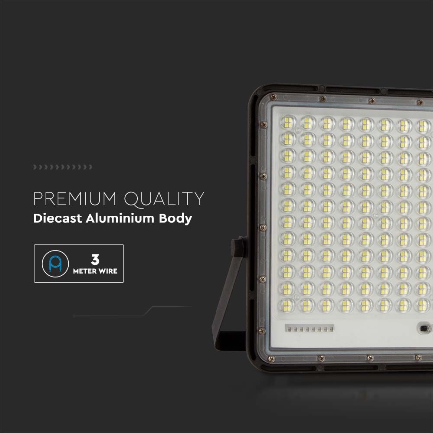 LED-Solarstrahler für den Außenbereich LED/30W/3,2V 6400K schwarz IP65 20000 mAh + Fernbedienung