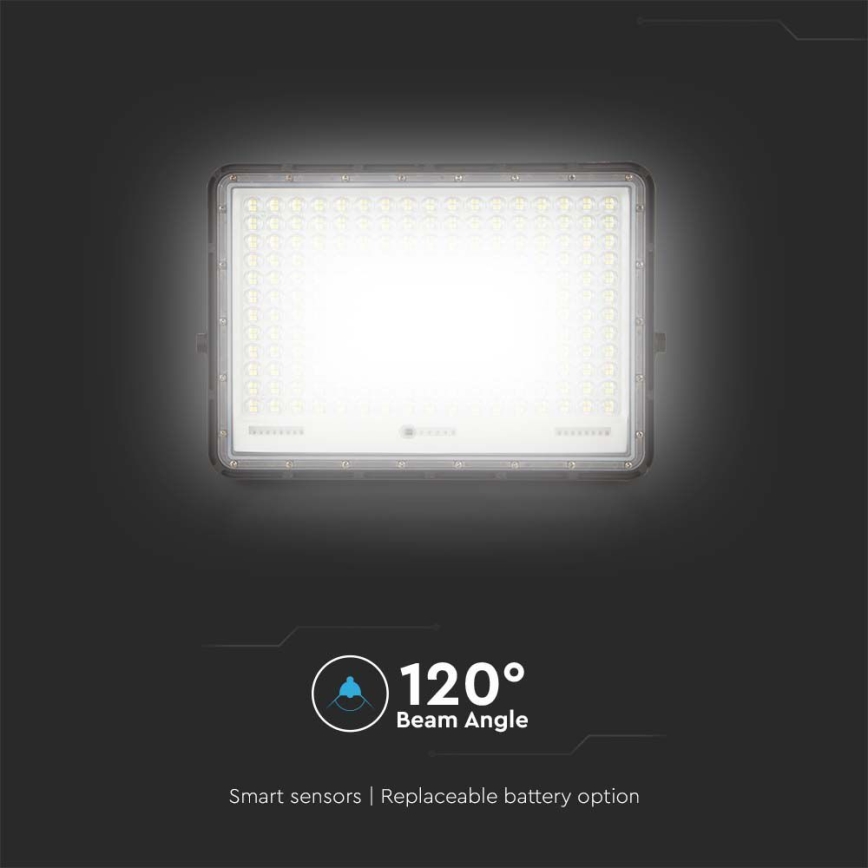 LED-Solarstrahler für den Außenbereich LED/30W/3,2V 6400K schwarz IP65 20000 mAh + Fernbedienung
