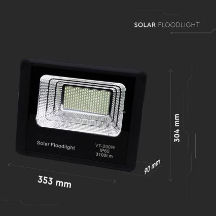 LED-Solarstrahler für den Außenbereich LED/40W/10V IP65 6000K + Fernbedienung