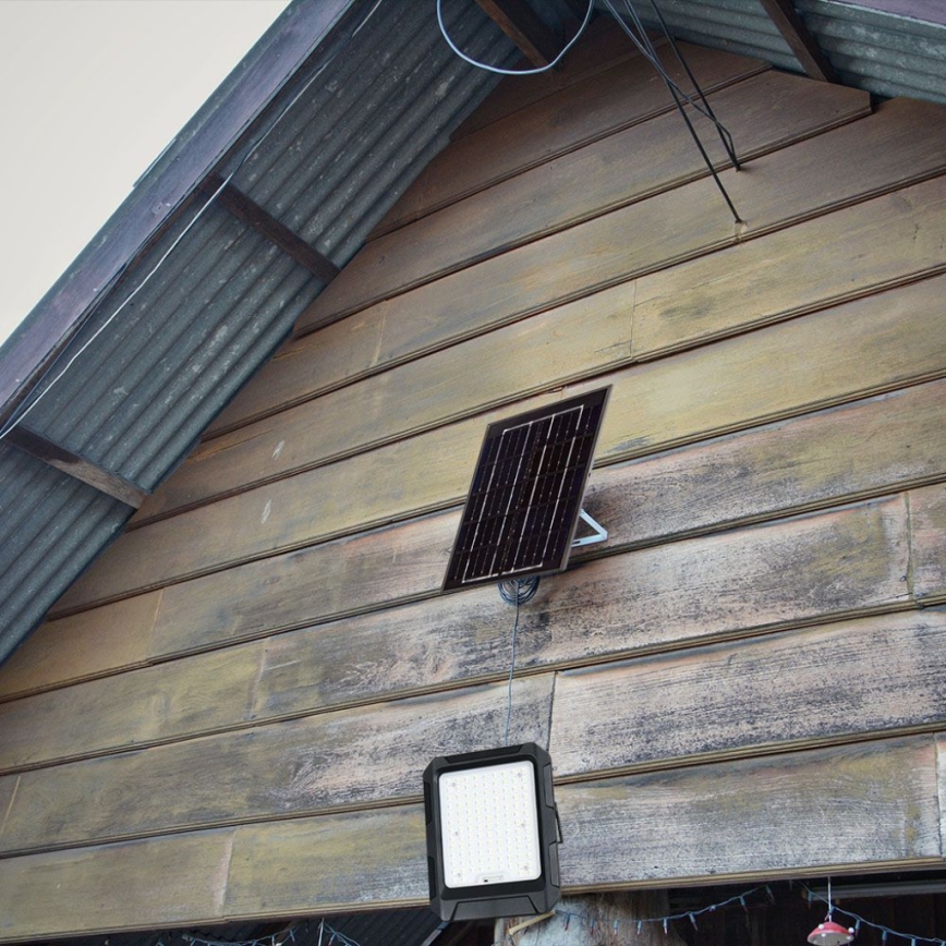 LED Solarstrahler LED/10W/3,7V IP65 4000K 8000 mAh schwarz + Fernbedienung