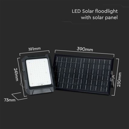 LED Solarstrahler LED/15W/3,7V IP65 4000K 12000 mAh schwarz + Fernbedienung