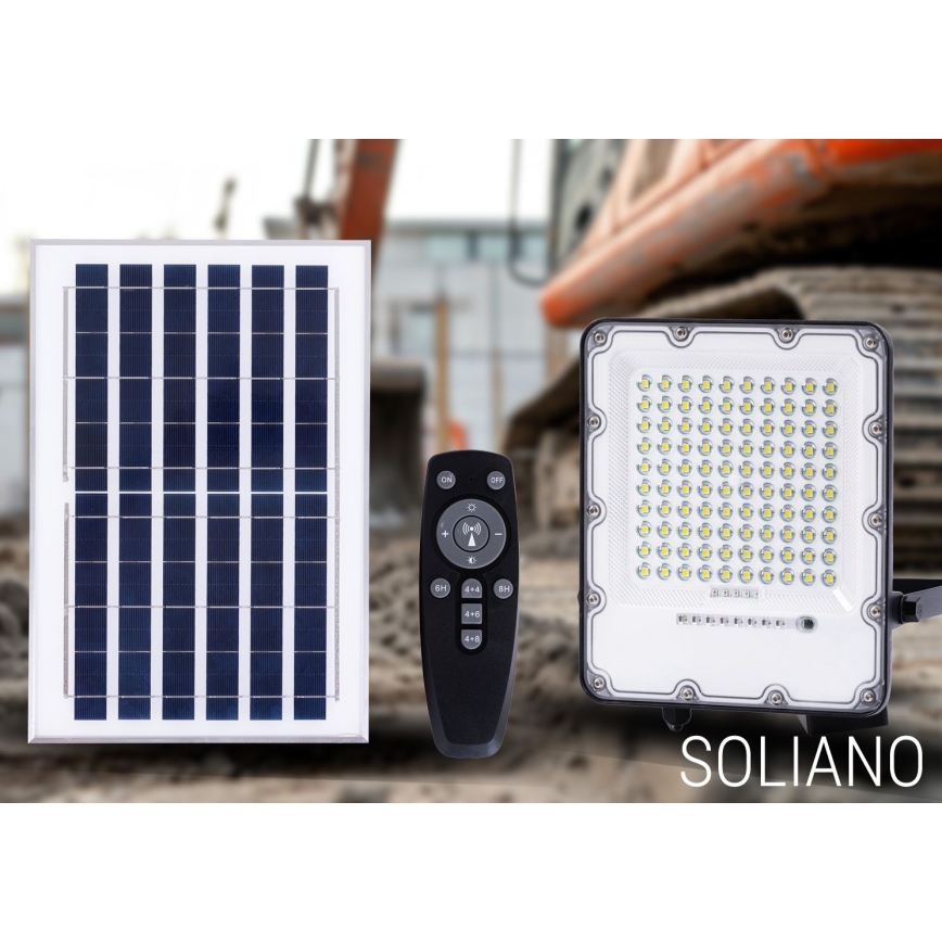 Dimmbarer LED-Outdoor-Solarstrahler LED/50W/3,2V 4500K IP65 schwarz + Fernbedienung