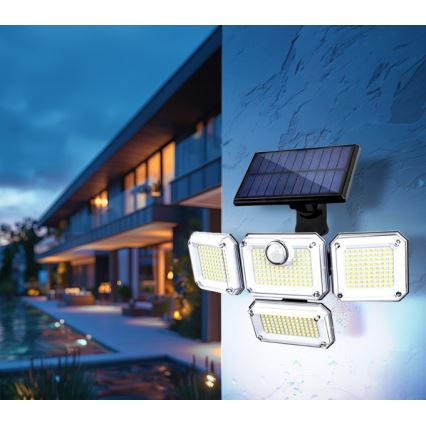 LED-Solarstrahler mit Sensor GLOW LED/2,5W/3,7V 6500K IP44 2400 mAh + Fernbedienung