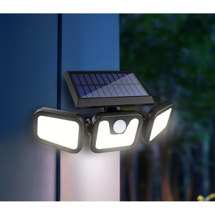 LED-Solarstrahler mit Sensor LED/1,5W/3,7V 6000K IP44 2400 mAh