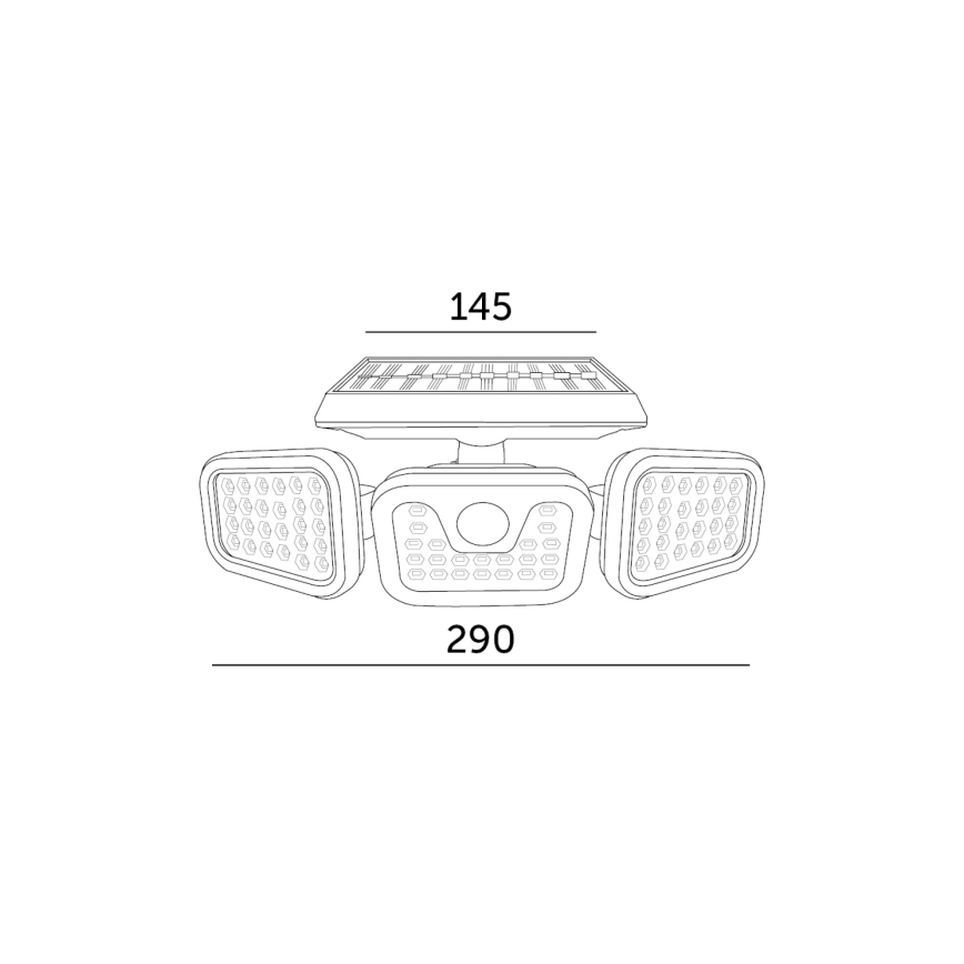 LED-Solarstrahler mit Sensor LED/1,5W/3,7V 6000K IP44 2400 mAh