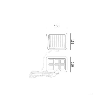 LED-Solarstrahler mit Sensor LED/1,5W/3,7V 6000K IP44