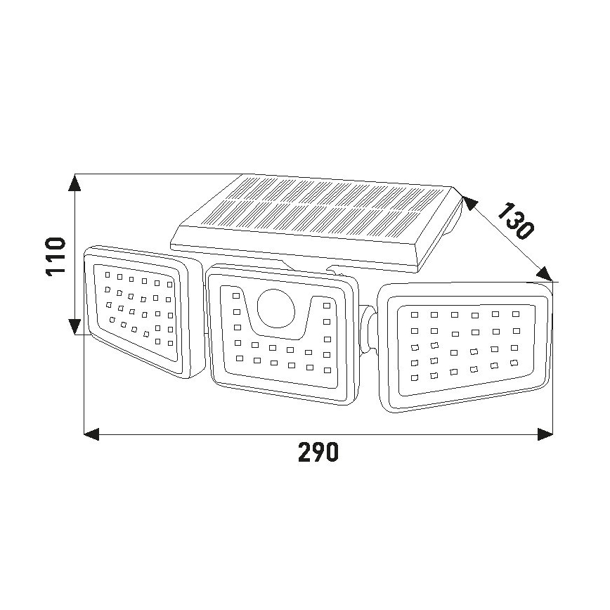 LED-Solarstrahler mit Sensor LED/14W/3,7V 1800 mAh IP54