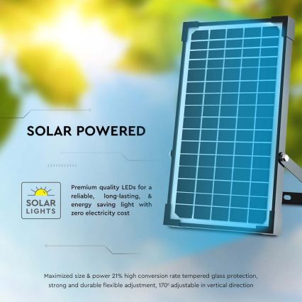 LED-Solarstrahler mit Sensor LED/30W/6,4V 4000K + Fernbedienung