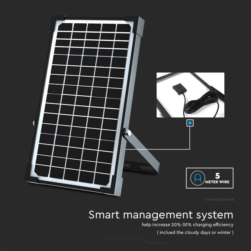 LED-Solarstrahler mit Sensor LED/30W/6,4V 6400K + Fernbedienung