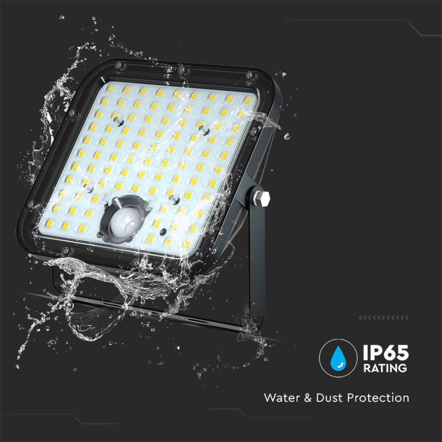 LED-Solarstrahler mit Sensor LED/30W/6,4V 6400K + Fernbedienung