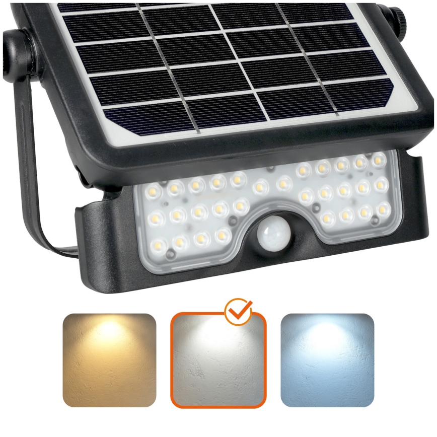 LED-Solarstrahler mit Sensor LED/5W/3,7V 4000K IP65 3000 mAh