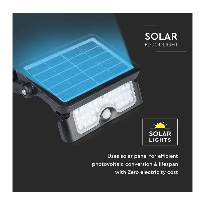 LED Solarstrahler mit Sensor LED/5W/3,7V IP65 4000K
