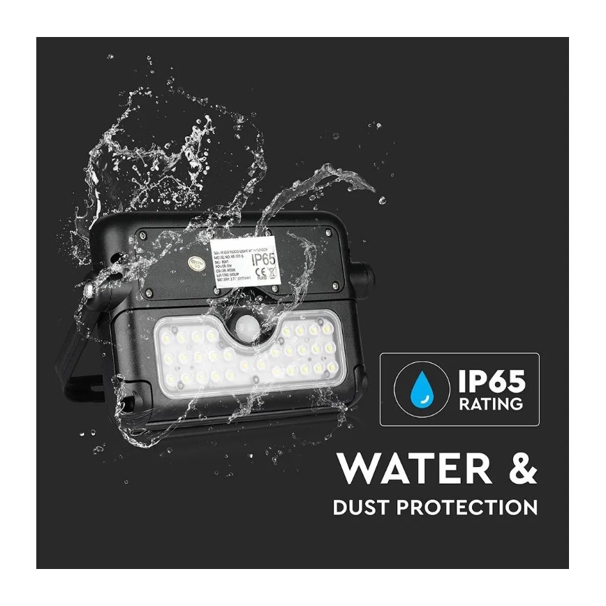LED Solarstrahler mit Sensor LED/5W/3,7V IP65 4000K