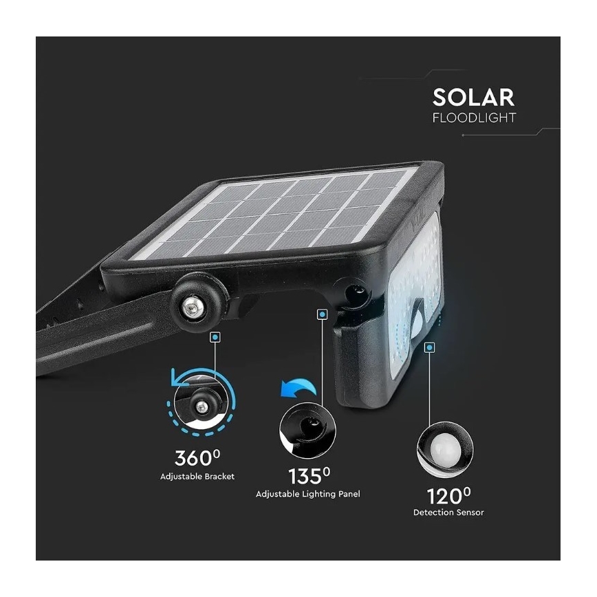 LED Solarstrahler mit Sensor LED/5W/3,7V IP65 4000K