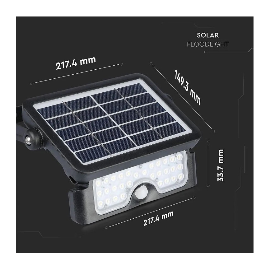 LED Solarstrahler mit Sensor LED/5W/3,7V IP65 4000K