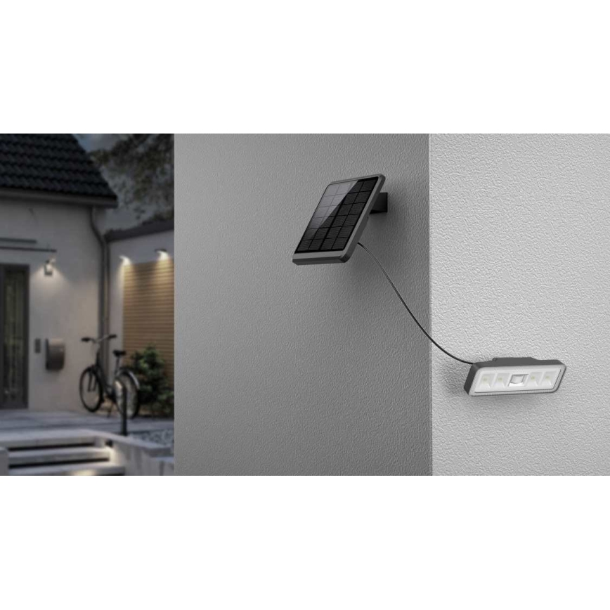 LED Solarstrahler mit Sensor LED/8W/3,7V 2000 mAh IP54 schwarz