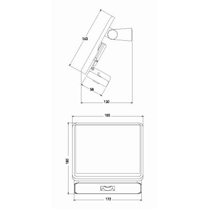 LED Solarstrahler mit Sensor LED/8W/3,7V 2000 mAh IP54 schwarz