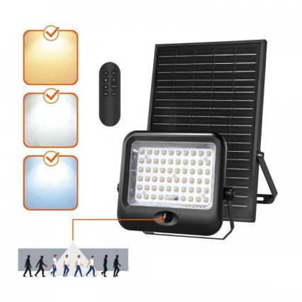 LED-Solarstrahler mit Sensor MHCS LED/35W/3,2V 3000/4000/6500K IP65 15000 mAh + Fernbedienung