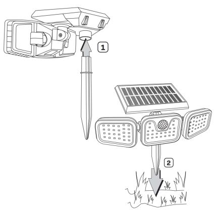 LED-Solarstrahler mit Sensor TRIO LED/0,6W/3,7V 1200 mAh IP44