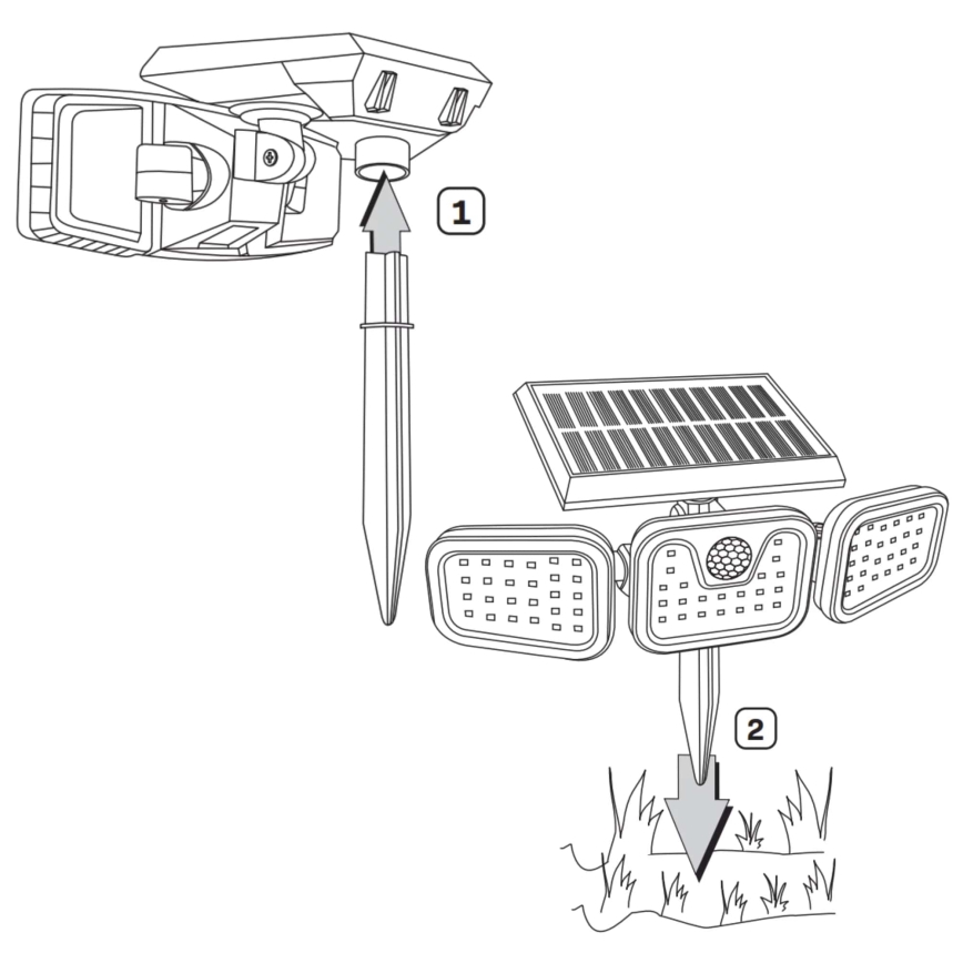 LED-Solarstrahler mit Sensor TRIO LED/0,6W/3,7V 1200 mAh IP44