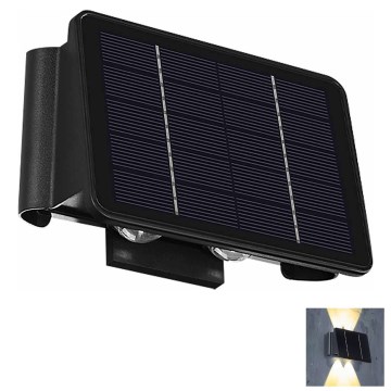 LED-Solarwandleuchte 4xLED/1,5W/3,7V 1500 mAh IP54 schwarz