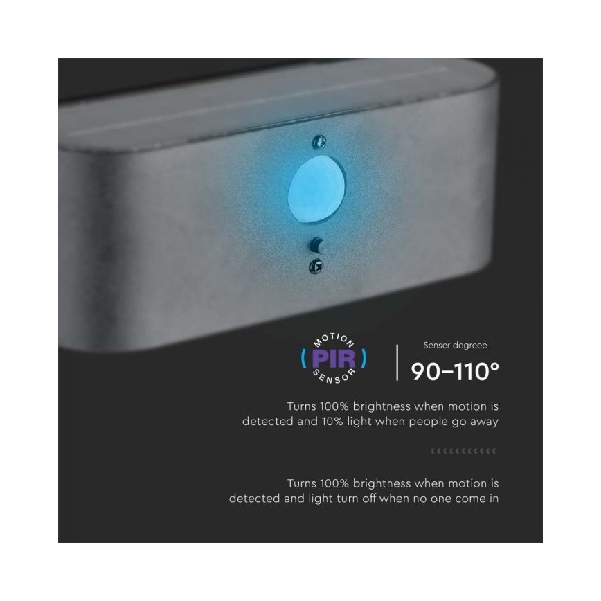 LED-Solarwandleuchte für den Außenbereich mit Sensor LED/2,5W/3,7V 3000K IP54
