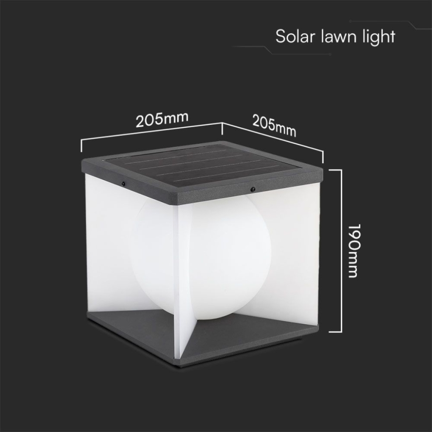 Dimmbare LED-Solarwandleuchte LED/3W/3,7V IP65 3000K + Fernbedienung