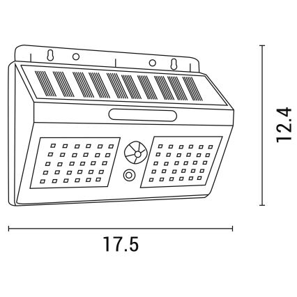 LED-Solarwandleuchte mit Sensor LED/1,2W/3,7V 6500K IP65