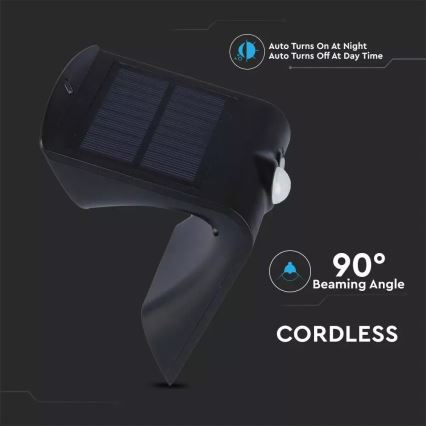 LED-Solarwandleuchte mit Sensor LED/1.5W/3,7V IP65 1200 mAh